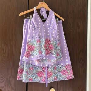 Bamboo Traders 2 piece summer skirt and backless top. Skirt/ Size 6, Top/ Med